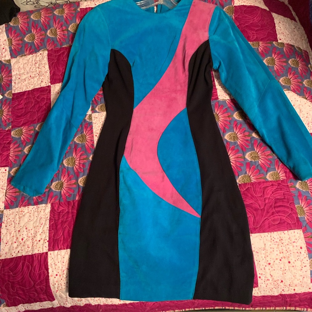Suede and Lycra dress